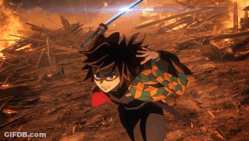 A Cartoon Character With A Sword In His Hand GIF