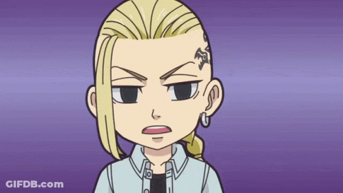 A Cartoon Character With A Tattoo On His Forehead Has A Ponytail GIF