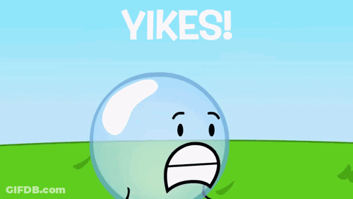 A Cartoon Character With A Thermometer On His Head And The Words " Yikes " Above Him GIF