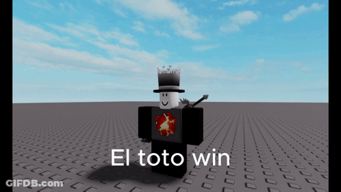 A Cartoon Character With A Top Hat And The Words El Toto Win Below Him GIF