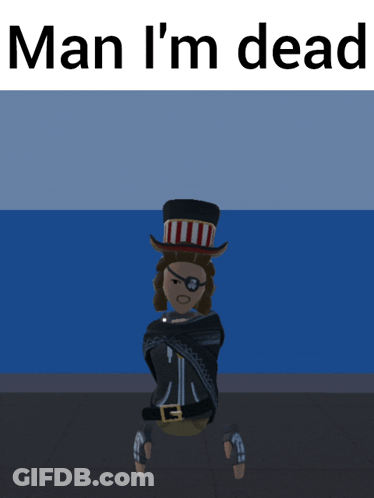 A Cartoon Character With A Top Hat And The Words Man I 'M Dead GIF