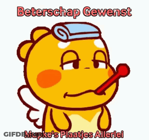 A Cartoon Character With A Towel On His Head And A Thermometer In His Mouth GIF