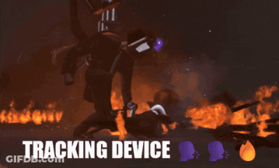 A Cartoon Character With A Tracking Device On His Back GIF
