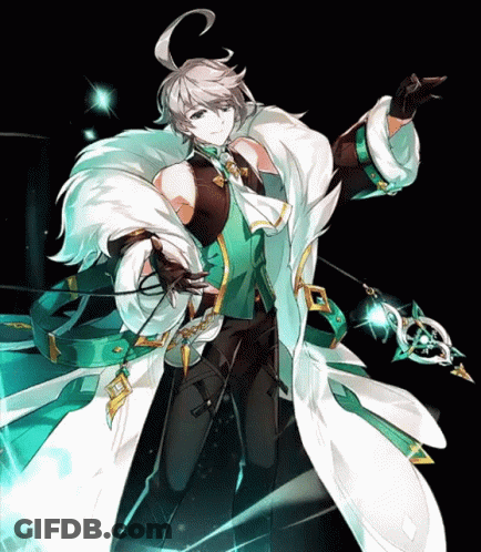 A Cartoon Character With A White Fur Coat And A Sword GIF