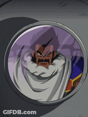 A Cartoon Character With A White Scarf Around His Neck Is Looking Out Of A Window GIF
