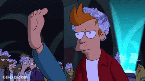 A Cartoon Character With A Wig On His Head GIF