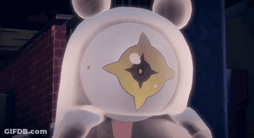 Cartoon Character With Yellow Eye And Compass GIF