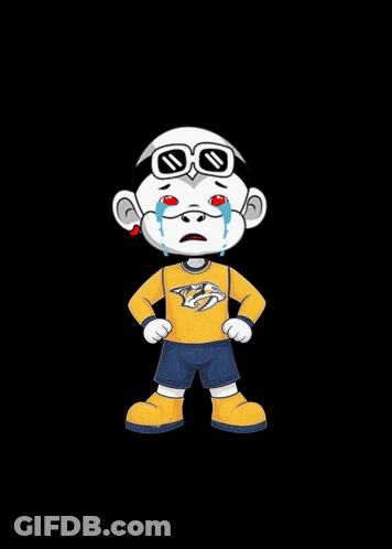 A Cartoon Character With A Yellow Shirt That Says Nashville On It Is Crying GIF