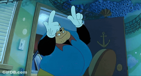 A Cartoon Character With An Anchor On A Door GIF