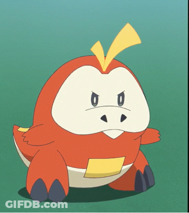 A Cartoon Character With An Angry Face And A Yellow Feather On Its Head GIF