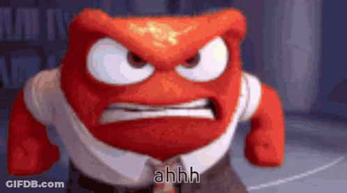 A Cartoon Character With An Angry Face And The Words Ahhh On The Bottom Right GIF