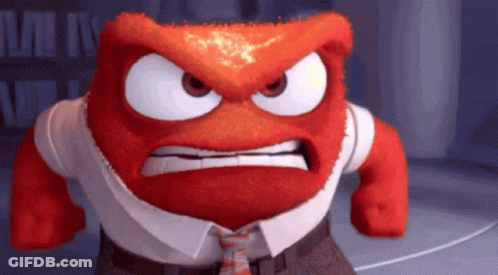 A Cartoon Character With An Angry Face Is Wearing A Tie And A Shirt . GIF