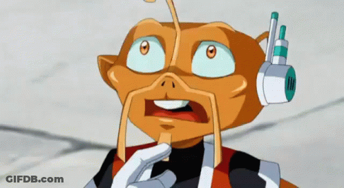A Cartoon Character With An Antenna On His Head GIF