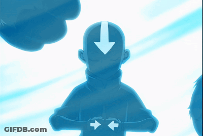 A Cartoon Character With An Arrow Pointing Up And Down On His Head GIF