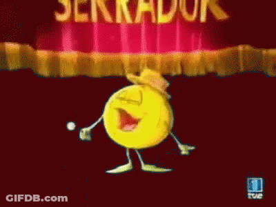 A Cartoon Character With Arms And Legs Is Singing Into A Microphone .. GIF