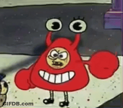 A Cartoon Character With Big Eyes And A Big Smile GIF