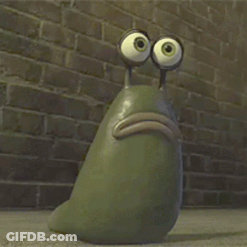 A Cartoon Character With Big Eyes And A Mouth Open GIF