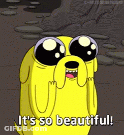 A Cartoon Character With Big Eyes Says It 'S So Beautiful GIF