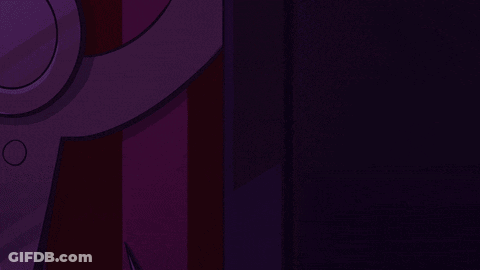 A Cartoon Character With Big Red Eyes Is Peeking Out From Behind A Door . GIF