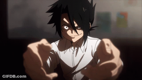 A Cartoon Character With Black Hair And A White Shirt Is Making A Funny Face GIF
