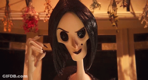 A Cartoon Character With Black Hair And Big Eyes Is Holding A Cigarette GIF