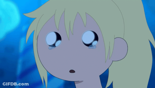 A Cartoon Character With Blonde Hair Is Crying GIF