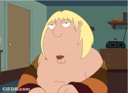 A Cartoon Character With Blonde Hair Is Sitting In A Room With A Boombox In The Background GIF
