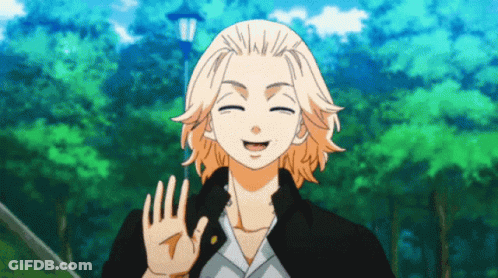 A Cartoon Character With Blonde Hair Is Smiling And Waving GIF