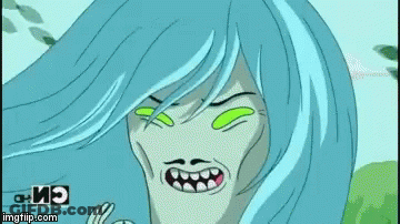 A Cartoon Character With Blue Hair And Green Eyes Is Making An Ok Sign GIF
