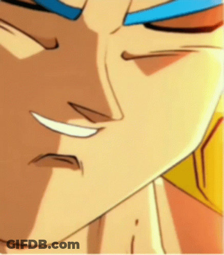 A Cartoon Character With Blue Hair And Yellow Gloves Is Holding A Sword . GIF