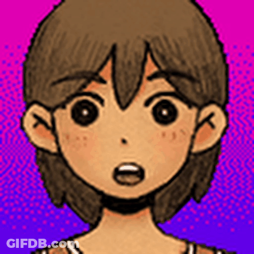 A Cartoon Character With Brown Hair And A Surprised Look On Her Face . GIF