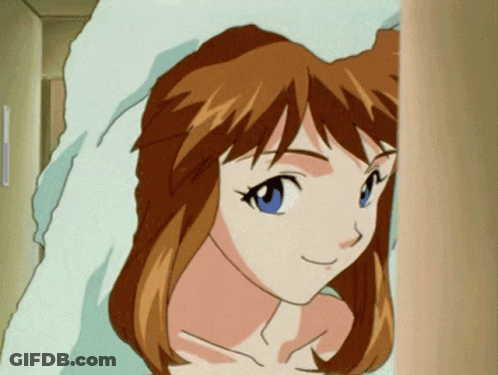 Smiling Cartoon Girl With Brown Hair And Blue Eyes GIF
