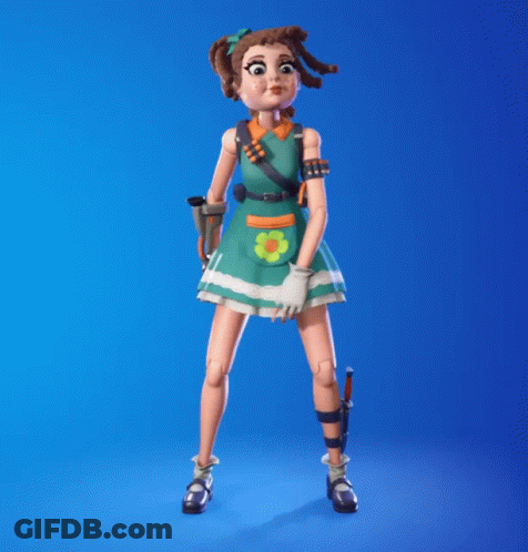 A Cartoon Character With Dreadlocks Is Wearing A Green Dress With A Flower On The Pocket GIF