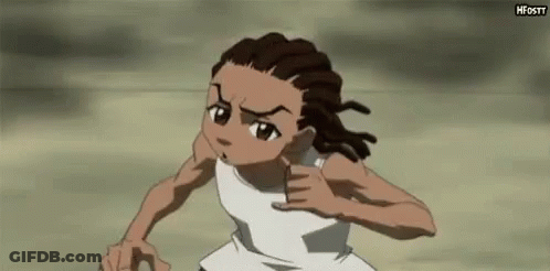 A Cartoon Character With Dreadlocks Is Wearing A White Shirt And Giving A Thumbs Up . GIF