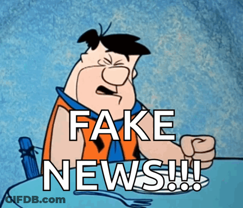 A Cartoon Character With Fake News Written On It GIF