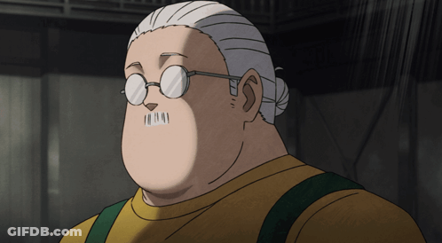 A Cartoon Character With Glasses And A Bun GIF