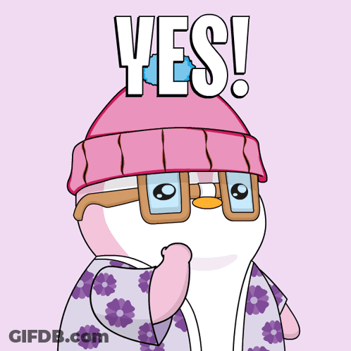 A Cartoon Character With Glasses And A Hat Says Yes GIF