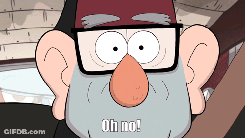 A Cartoon Character With Glasses And A Nose Saying Oh No GIF