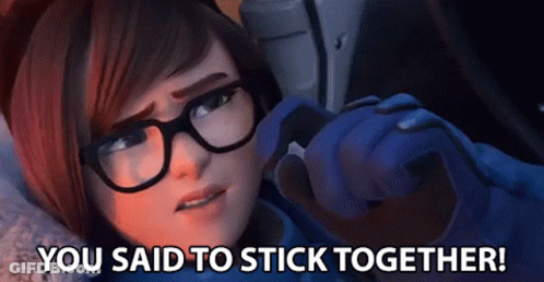 A Cartoon Character With Glasses Is Laying Down And Saying `` You Said To Stick Together ! '' GIF