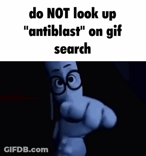 A Cartoon Character With Glasses Says Do Not Look Up ' Antiblast ' On GIF Search GIF