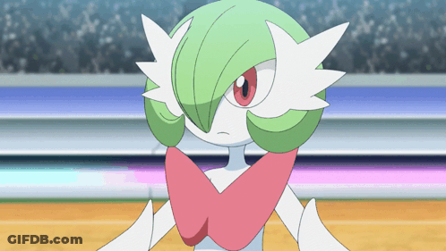 A Cartoon Character With Green And White Hair And A Red Eye GIF