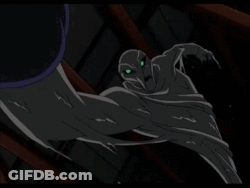 A Cartoon Character With Green Eyes Is Standing On A Roof GIF