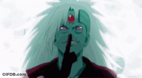 A Cartoon Character With Green Hair And A Red Eye Is Holding His Finger To His Lips GIF