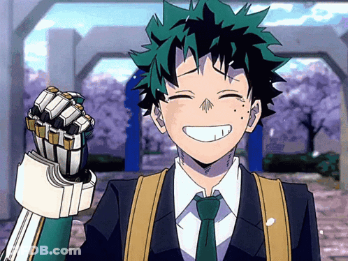 A Cartoon Character With Green Hair And A Robot Arm GIF