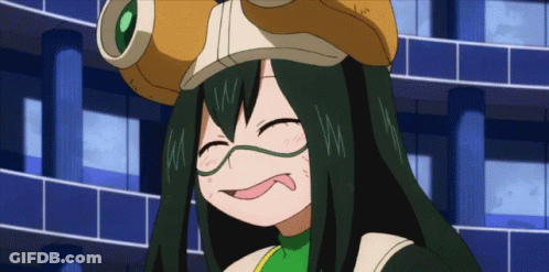 A Cartoon Character With Green Hair And Glasses Making A Face GIF