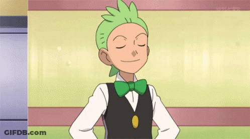 Cartoon Character With Green Hair And Bow Tie GIF