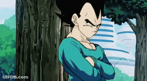 A Cartoon Character With His Arms Crossed Standing Next To A Tree . GIF