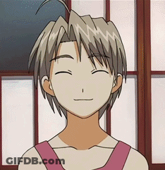 A Cartoon Character With His Eyes Closed And A Pink Shirt On GIF
