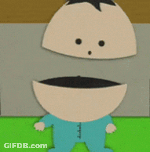 A Cartoon Character With His Mouth Open And A Mustache GIF