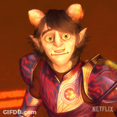 A Cartoon Character With Horns And A Netflix Logo GIF